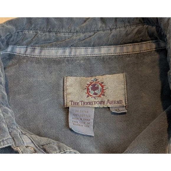 Territory Ahead Mens Lt Blue/Gray Corduroy Western Shirt Long Sleeve Casual XL - Picture 5 of 9